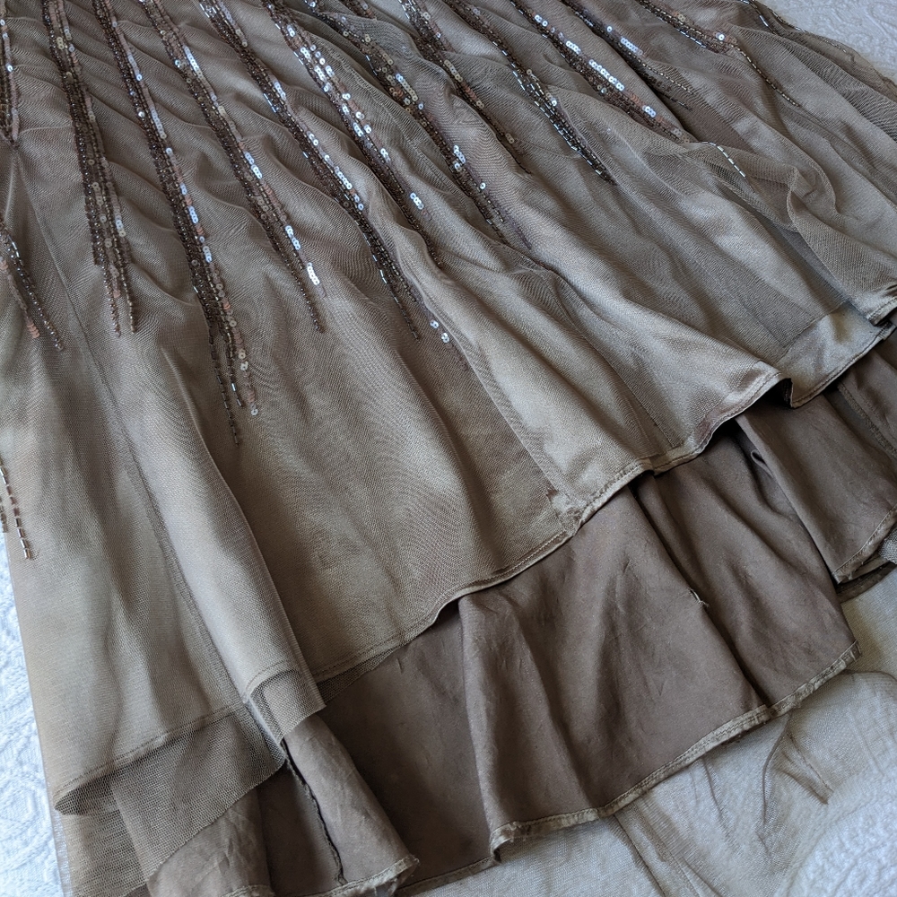 Strapless Champagne Formal Prom Dress - Picture 7 of 10